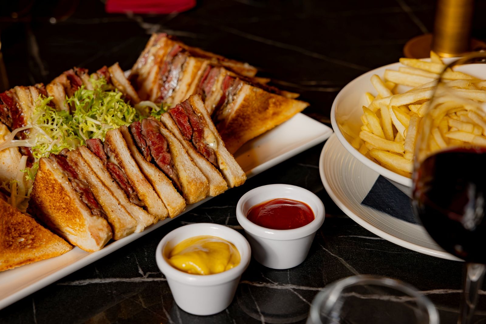 Steak sandwich served in The Grill Room at The Leadenhall Tavern